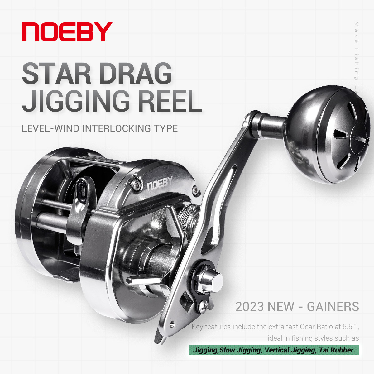 Daiwa Reel Bg - NOEBY Gainers Jigging Reel Metalen Lichaam